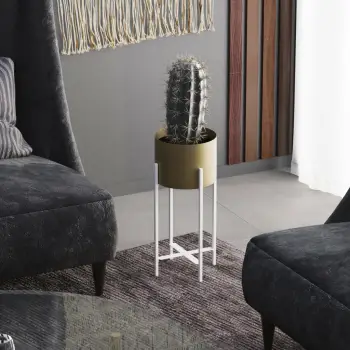 Vazo dekorative Aberto Design, GED-026-C, e bardhë dhe e artë