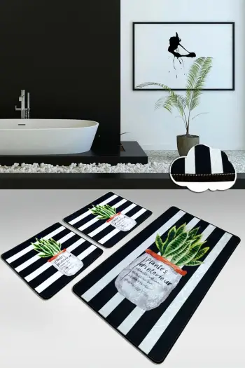Set tapetash për banjo (3 copë), Mijölnir, Aloevera, shumëngjyrëshe