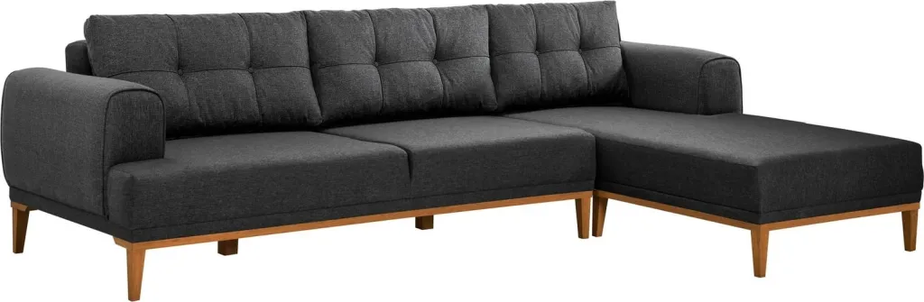 Këndare Vina, anthracite, këmbë druri, 295x82x179cm - 4