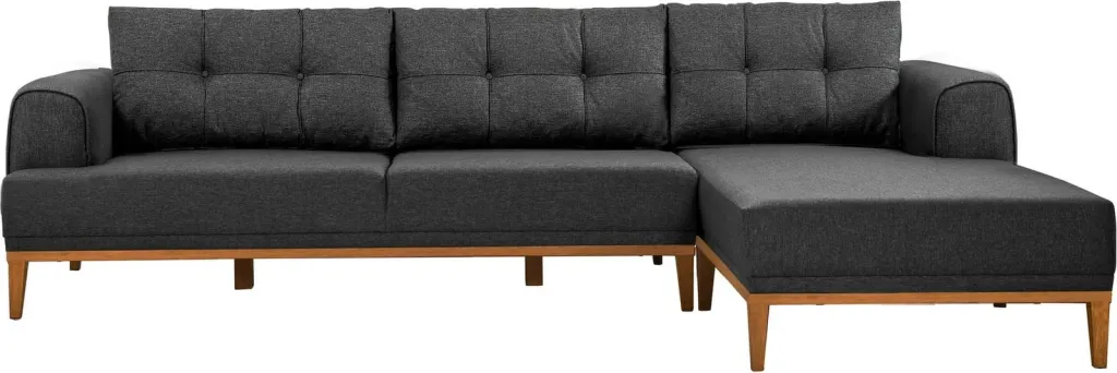 Këndare Vina, anthracite, këmbë druri, 295x82x179cm - 5