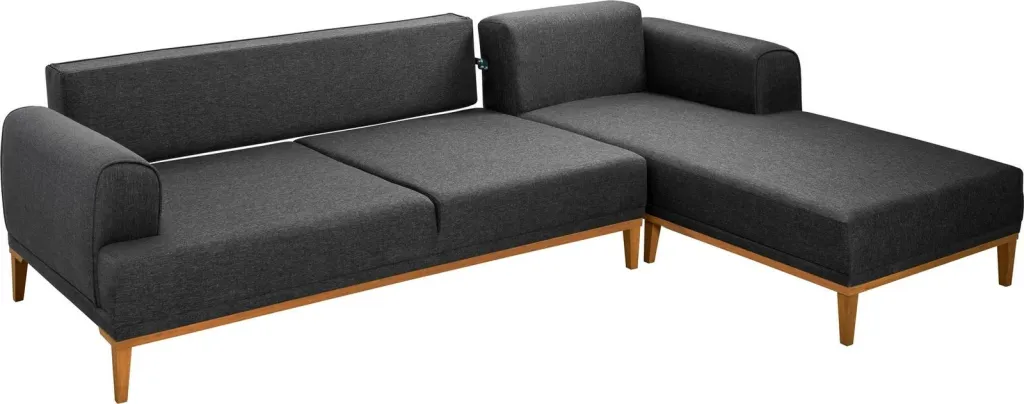 Këndare Vina, anthracite, këmbë druri, 295x82x179cm - 6