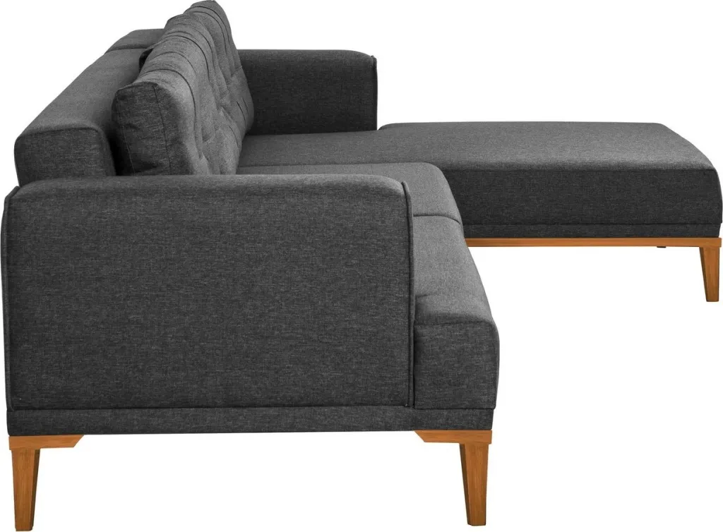 Këndare Vina, anthracite, këmbë druri, 295x82x179cm - 7
