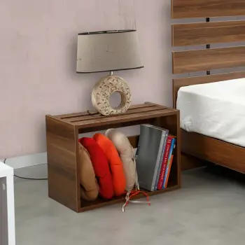 Komodinë natës Hanah Home, Fuga, ngjyrë arre
