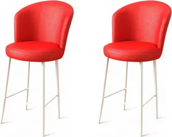 Set karrigesh për bar (2 copë), Hanah Home Uras, e kuqe dhe e bardhë