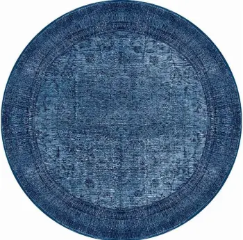 Qilim rrumbullakët, 150 cm, Conceptum Hypnose, Dorian Chenille, ngjyrë e kaltër e errët, AL 138