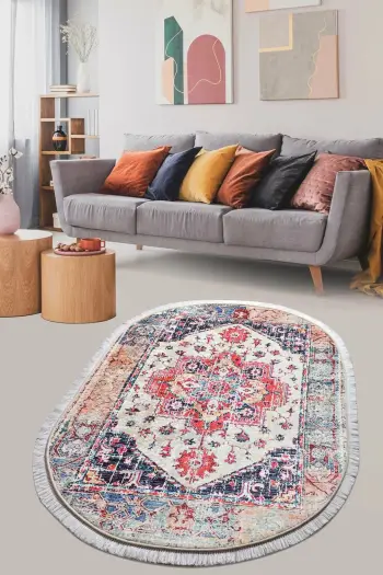 Qilim oval, shumëngjyrësh, Conceptum Hypnose Paix, 120x150cm