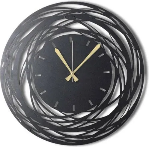 Orë muri dekorative prej metali, Wallity, WATCH-042, e zezë, 50x50cm - 6