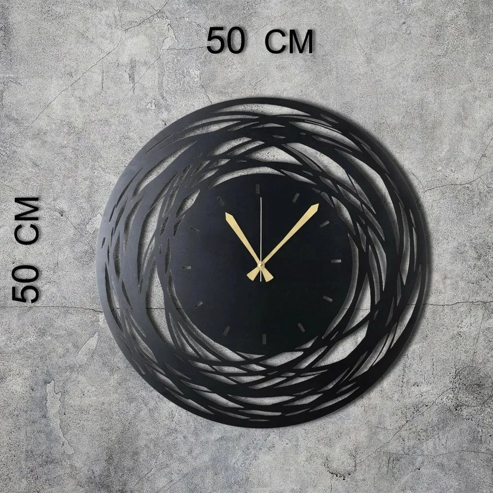 Orë muri dekorative prej metali, Wallity, WATCH-042, e zezë, 50x50cm - 7