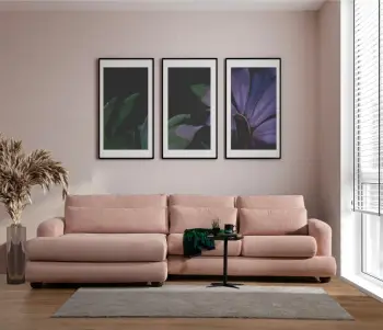 Këndare Atelier del Sofa, këndore e majtë, ngjyrë rozë, River Corner (Chl-2R)