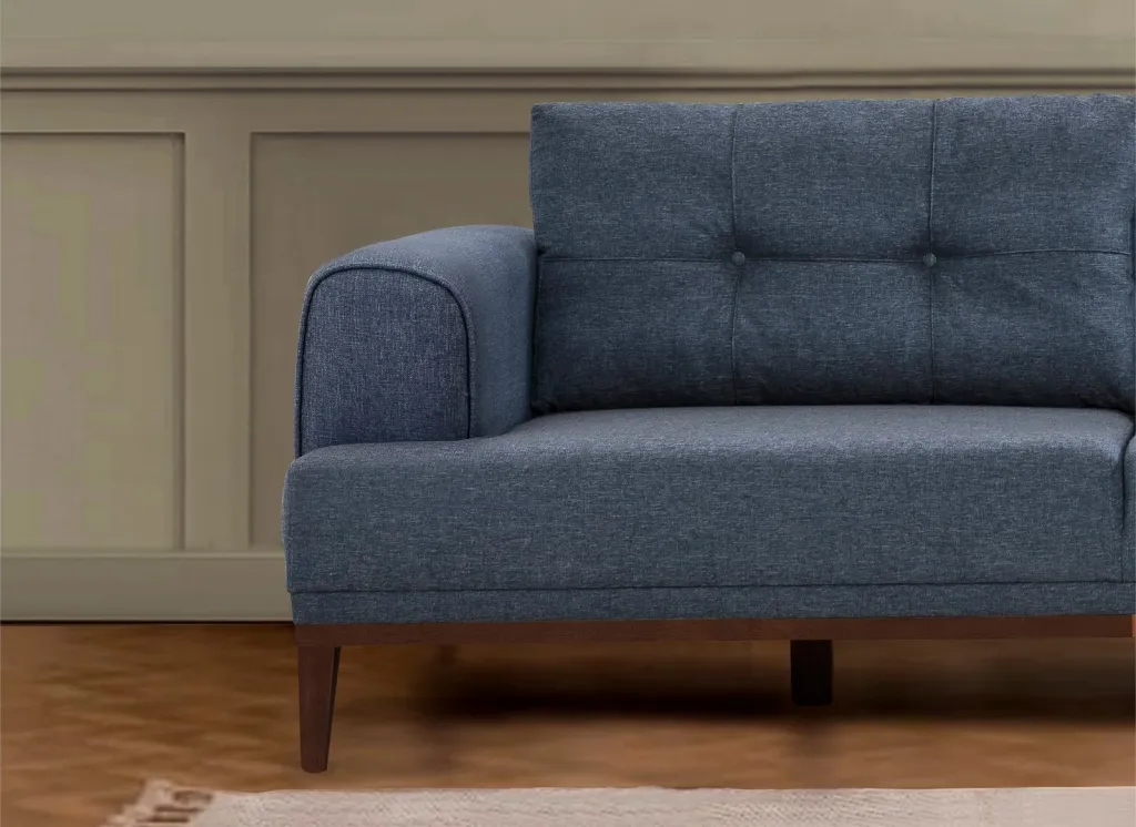 Këndore Vina, ngjyrë kaltër e errët, këmbë druri, Atelier del Sofa - 3