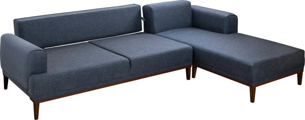 Këndore Vina, ngjyrë kaltër e errët, këmbë druri, Atelier del Sofa - 6