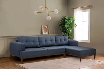 Këndore Vina, ngjyrë kaltër e errët, këmbë druri, Atelier del Sofa
