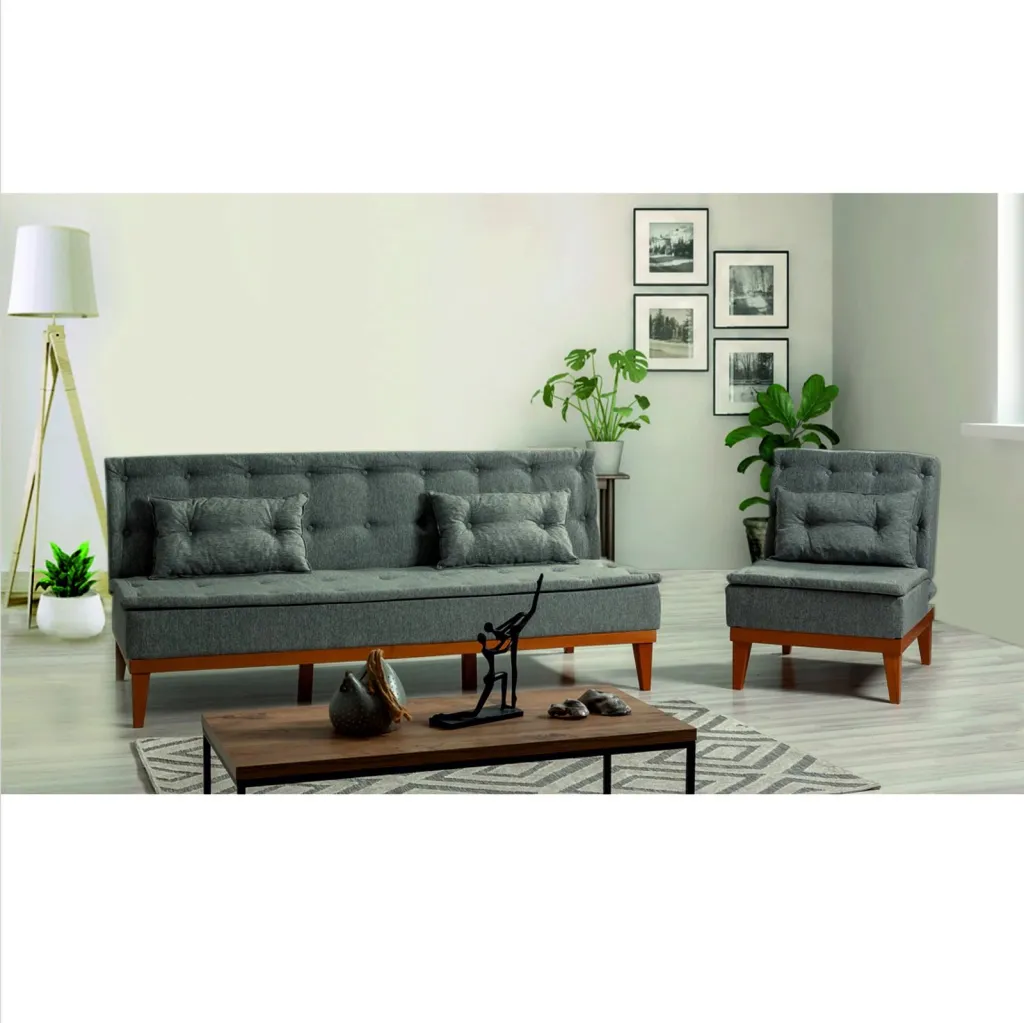 Set divani-krevat Atelier del Sofa, ngjyrë gri e errët, Fuoco-TKM04-94216 - 2