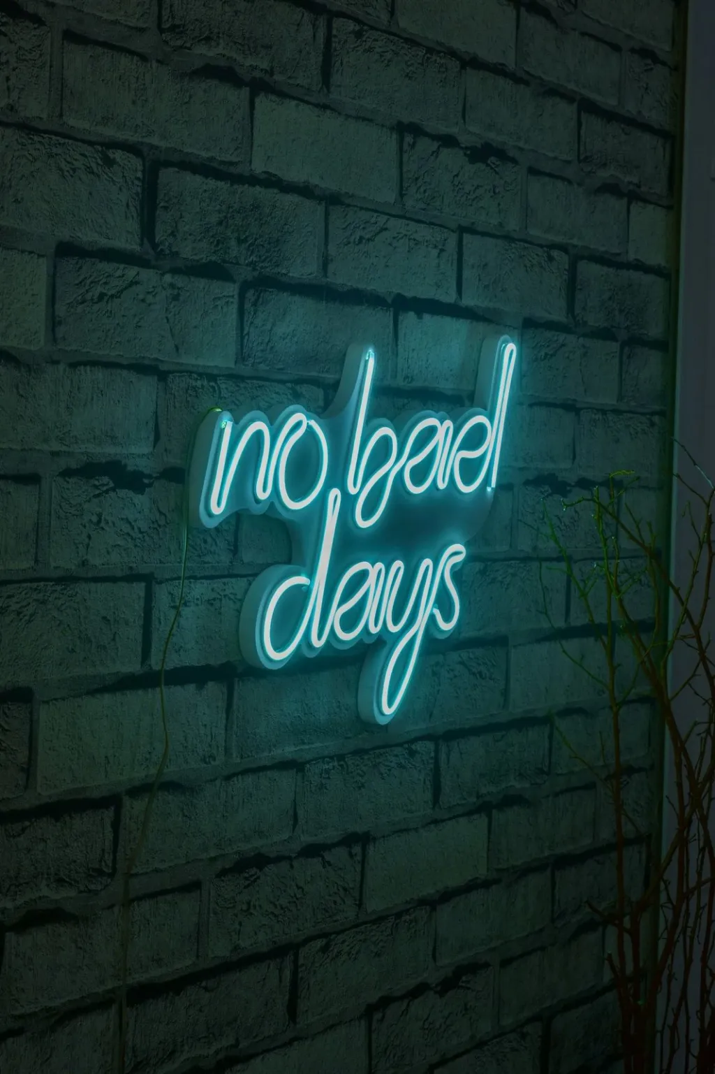 Dekor dritash LED plastike, 'No Bad Days', ngjyrë kaltër - 2