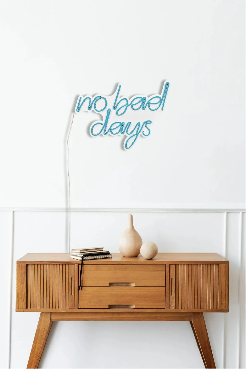 Dekor dritash LED plastike, 'No Bad Days', ngjyrë kaltër - 5