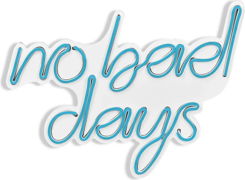 Dekor dritash LED plastike, 'No Bad Days', ngjyrë kaltër - 7