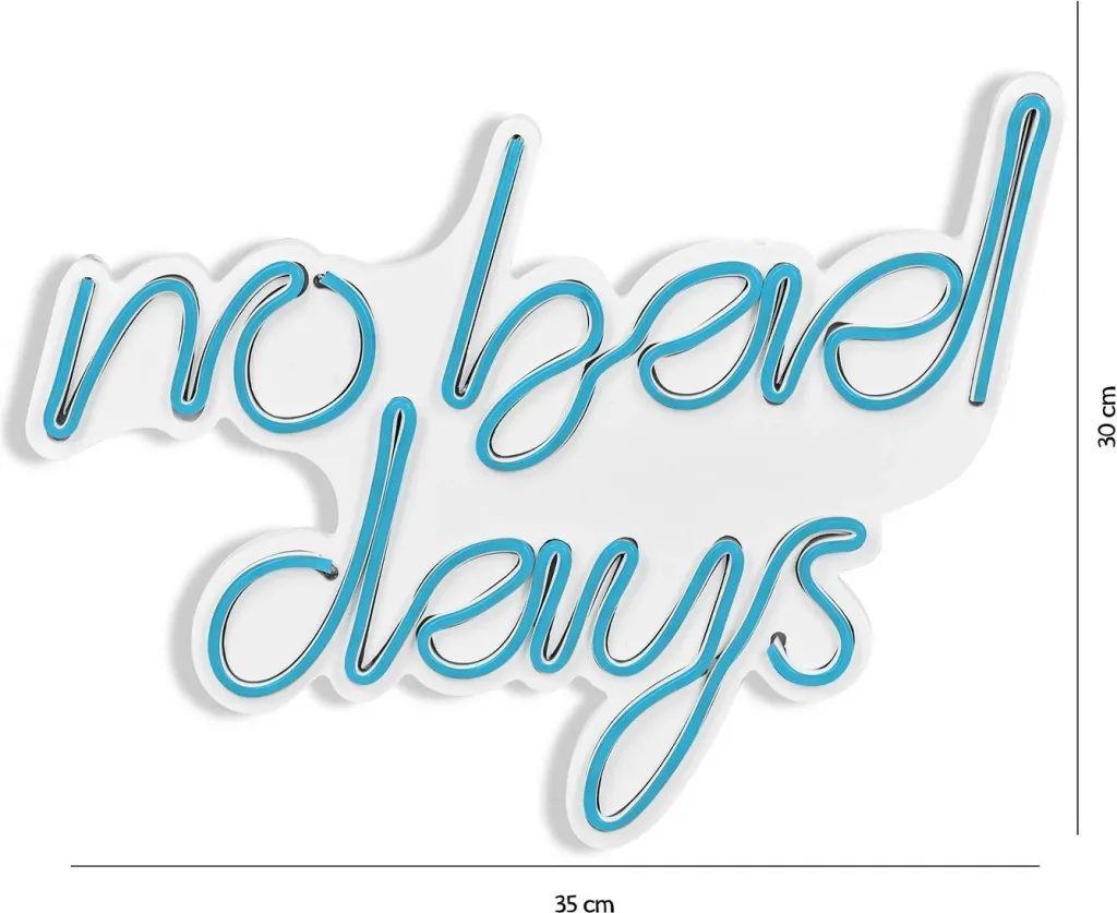 Dekor dritash LED plastike, 'No Bad Days', ngjyrë kaltër - 9