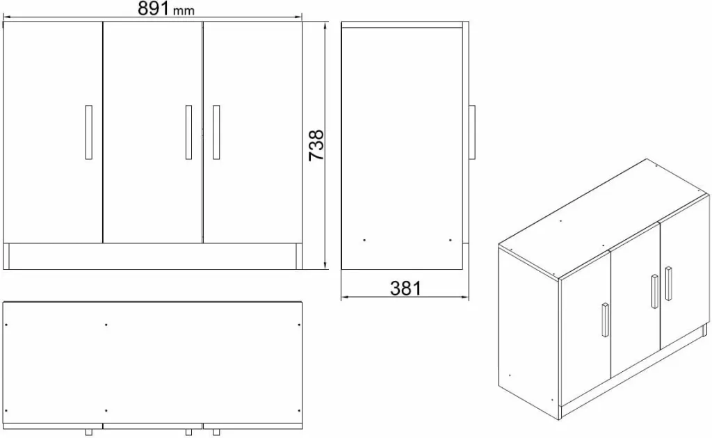 Set mobiljesh për zyre Hanah Home, Vo16-W, ngjyrë e bardhë - 10