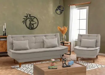 Set divani-krevat Atelier del Sofa, Santo-TKM07-1005, ngjyrë krem