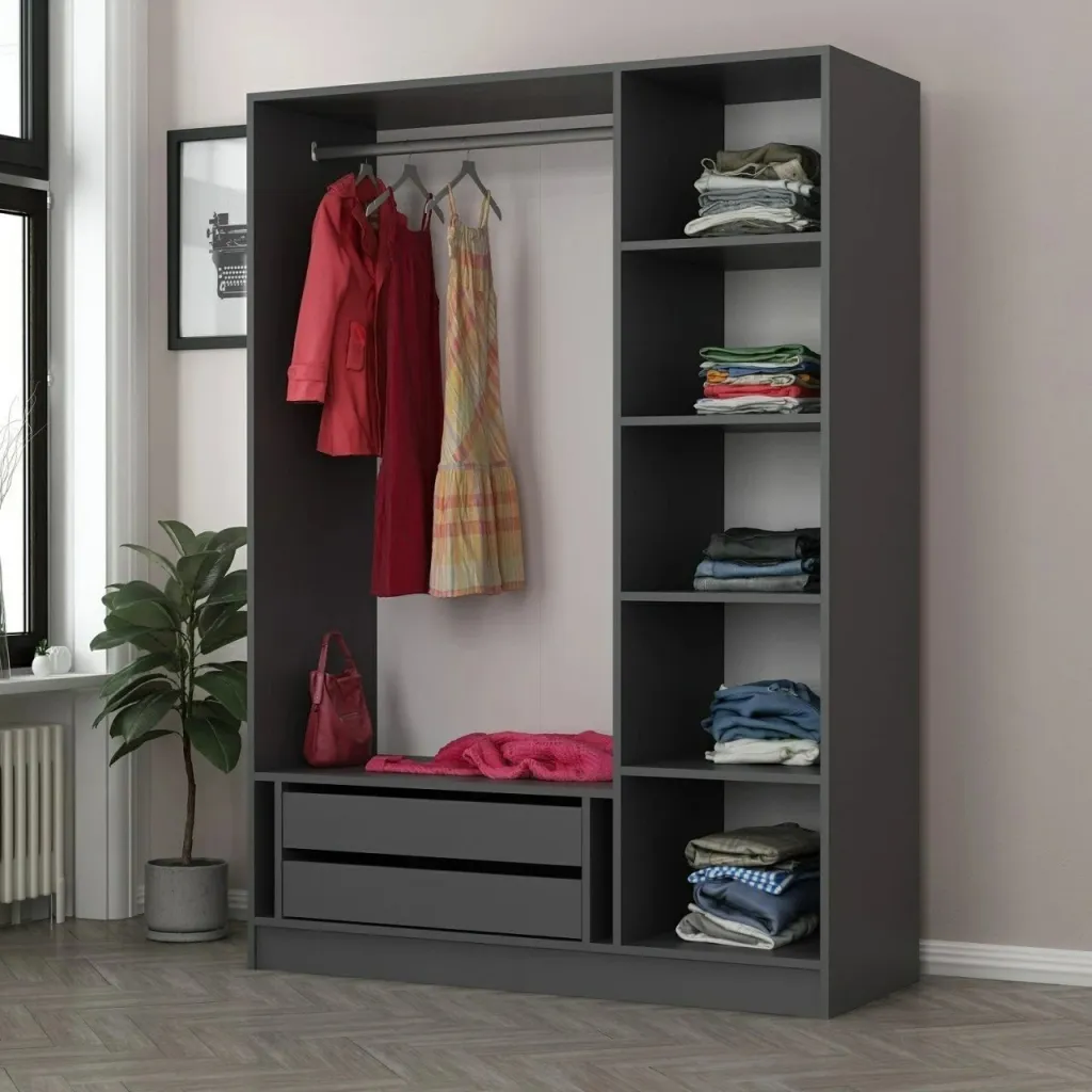 Dollap Rrobash Kale antracit Black, antracit, zezë - 4