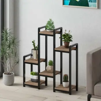 Jardiniere dekorative Hanah Home, ngjyrë pishë Atlantiku dhe e zezë