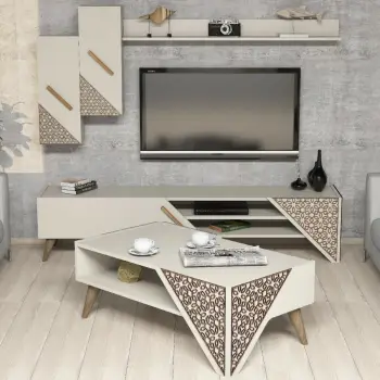 Set Mobiljesh Dhome Ndenjeje Beril, krem
