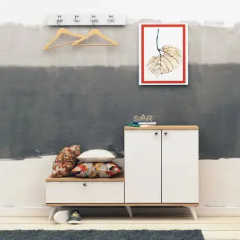 Stendë korridori Hanah Home, Evva, ngjyrë lisi dhe e bardhë