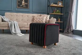 Puf Mona, Atelier del Sofa, anthracite me rozë