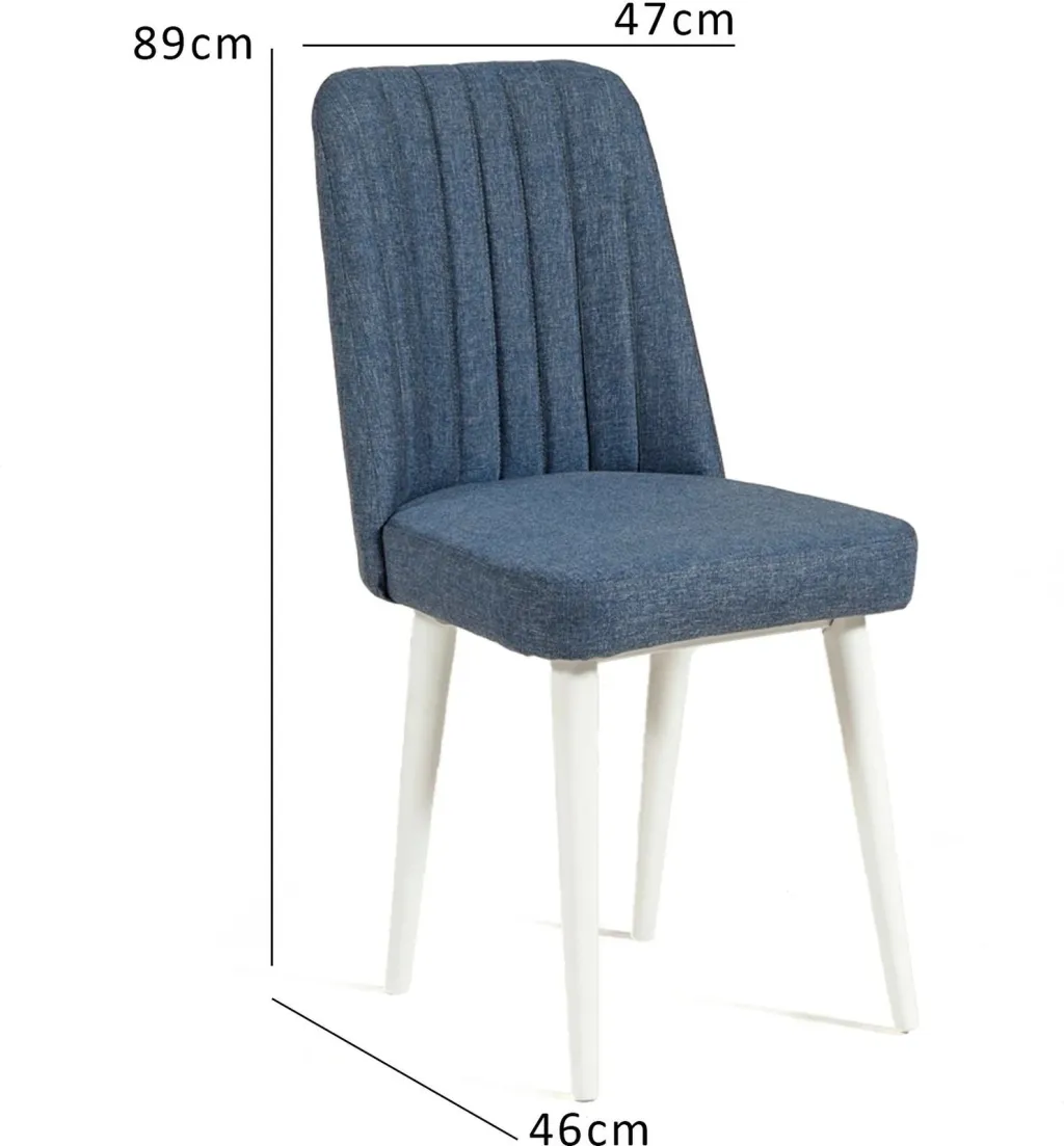 Karrige Vina Sandalye Dark Blue, White, bardhë, Dark kaltër - 5