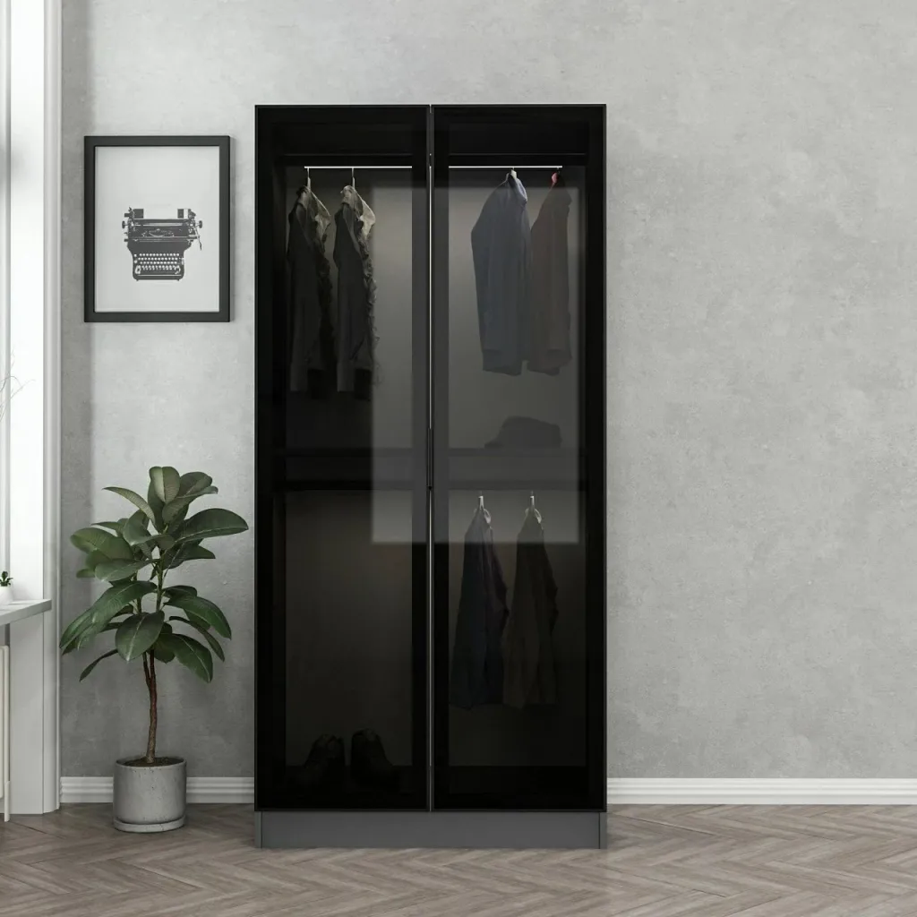 Dollap Rrobash Kale Glass antracit, zezë, antracit - 2