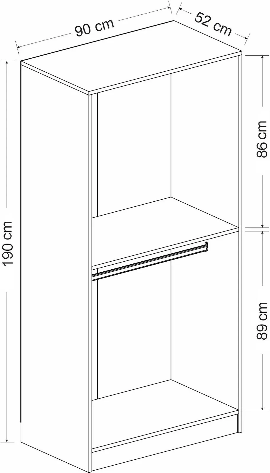 Dollap Rrobash Kale Glass antracit, zezë, antracit - 9