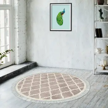 Qilim për korridor, ngjyrë krem dhe kafe, Conceptum Hypnose, 100x100cm, Aln400601Kr17