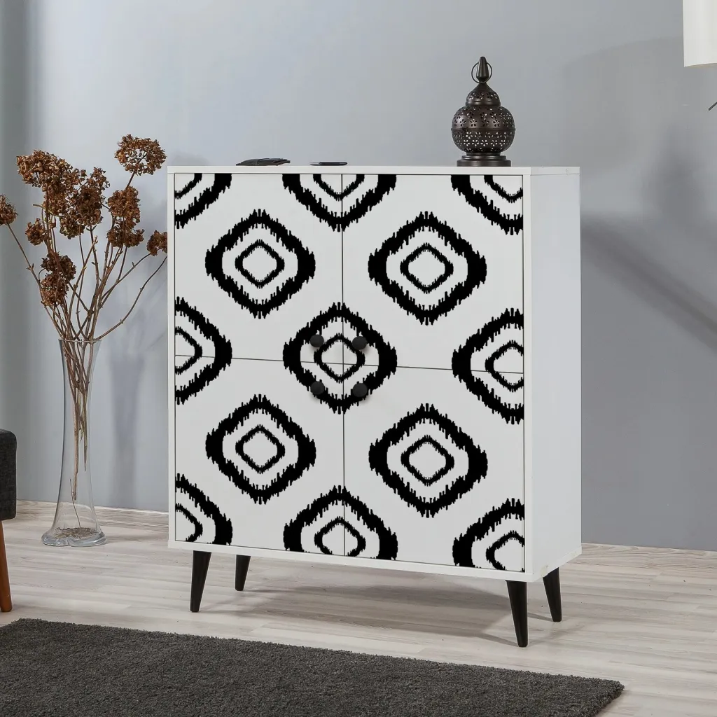 Dollap multifunksional Hanah Home, Multilüx Fas, bardhë e zi - 1