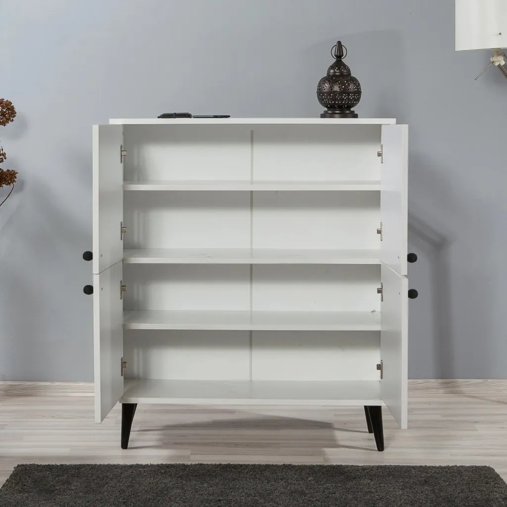 Dollap multifunksional Hanah Home, Multilüx Fas, bardhë e zi - 4