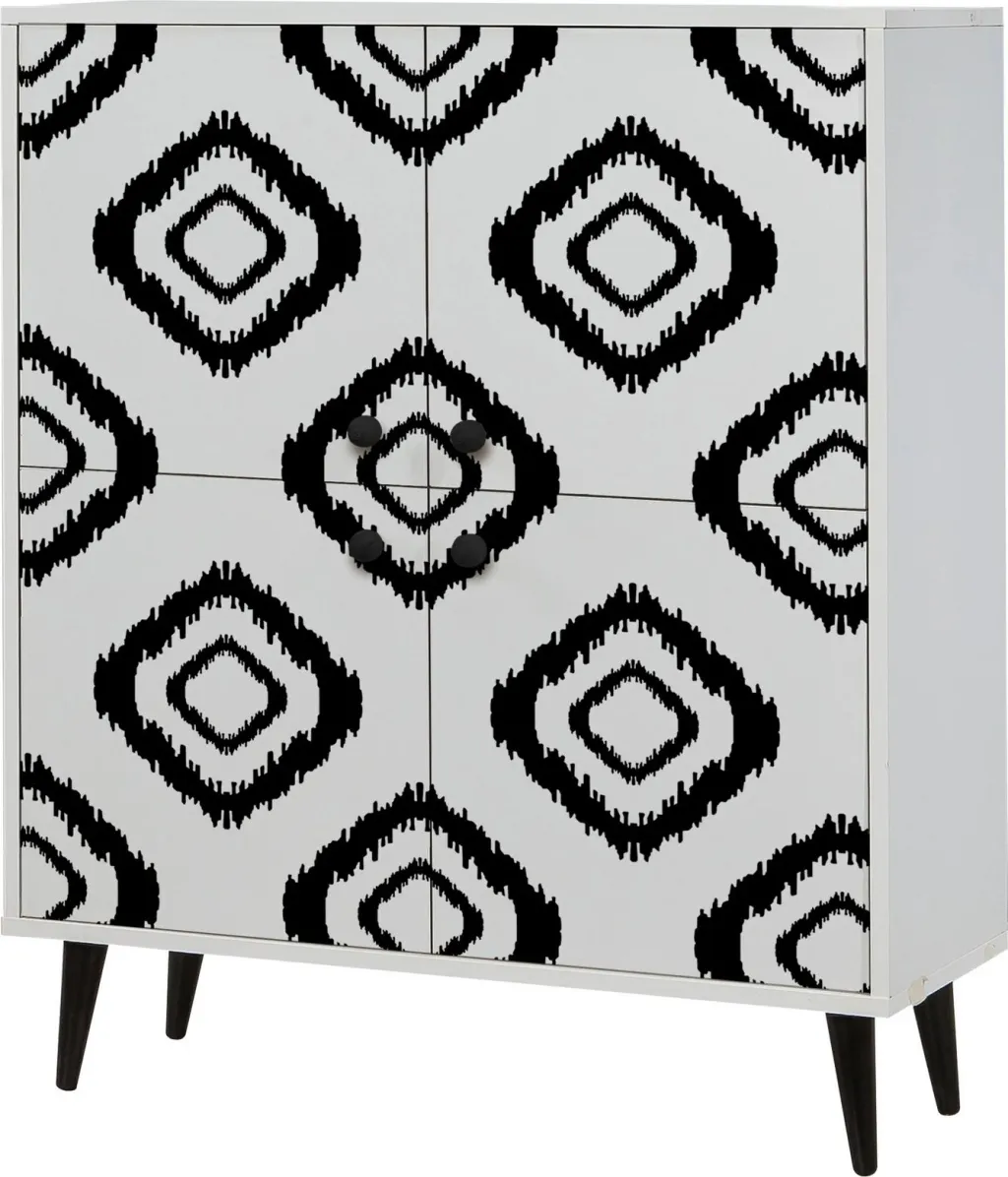 Dollap multifunksional Hanah Home, Multilüx Fas, bardhë e zi - 5