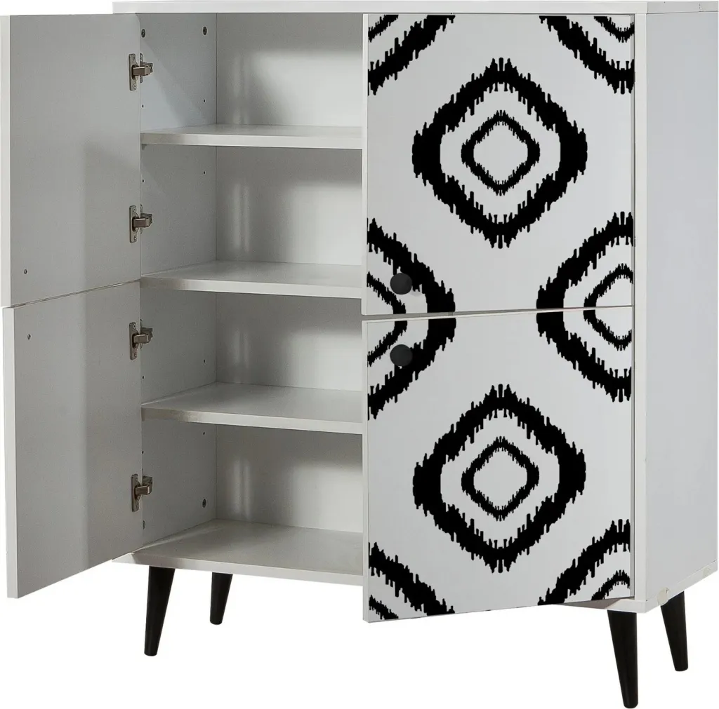Dollap multifunksional Hanah Home, Multilüx Fas, bardhë e zi - 6
