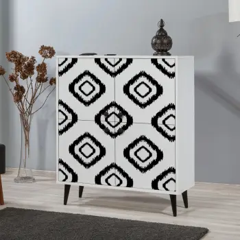 Dollap multifunksional Hanah Home, Multilüx Fas, bardhë e zi