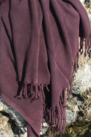 Peshqir plazhi Fouta Mijölnir, pambuk, ngjyrë damson, 90x175cm