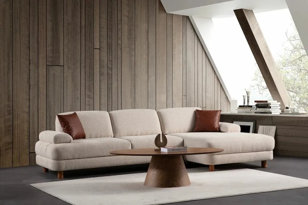 Kënd divani-krevat Atelier del Sofa, Nice L kënd djathtas, krem - 2