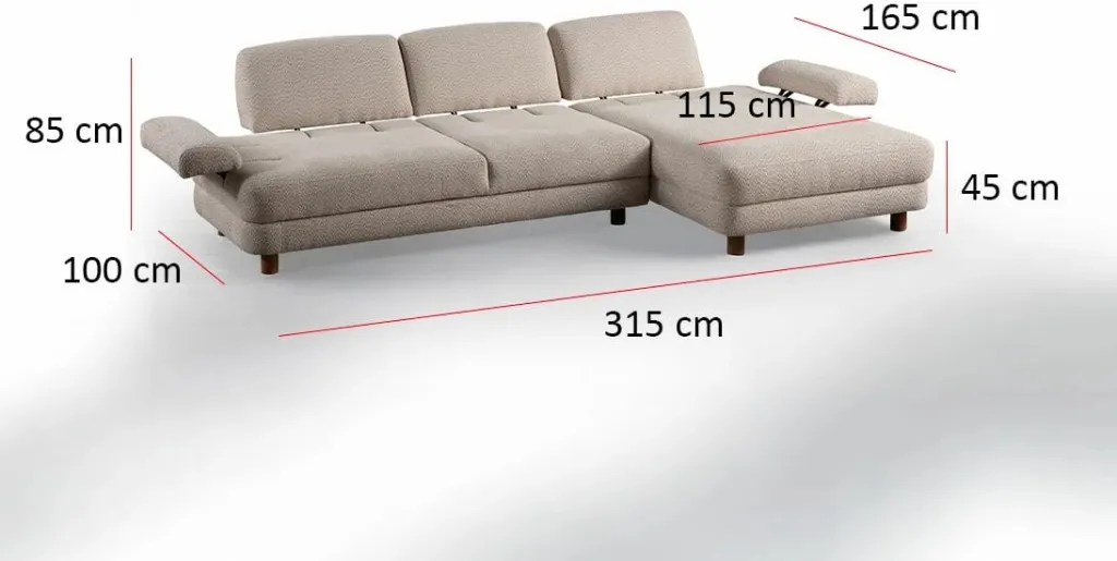 Kënd divani-krevat Atelier del Sofa, Nice L kënd djathtas, krem - 14
