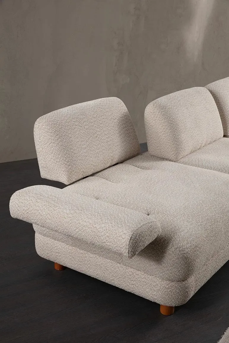 Kënd divani-krevat Atelier del Sofa, Nice L kënd djathtas, krem - 5