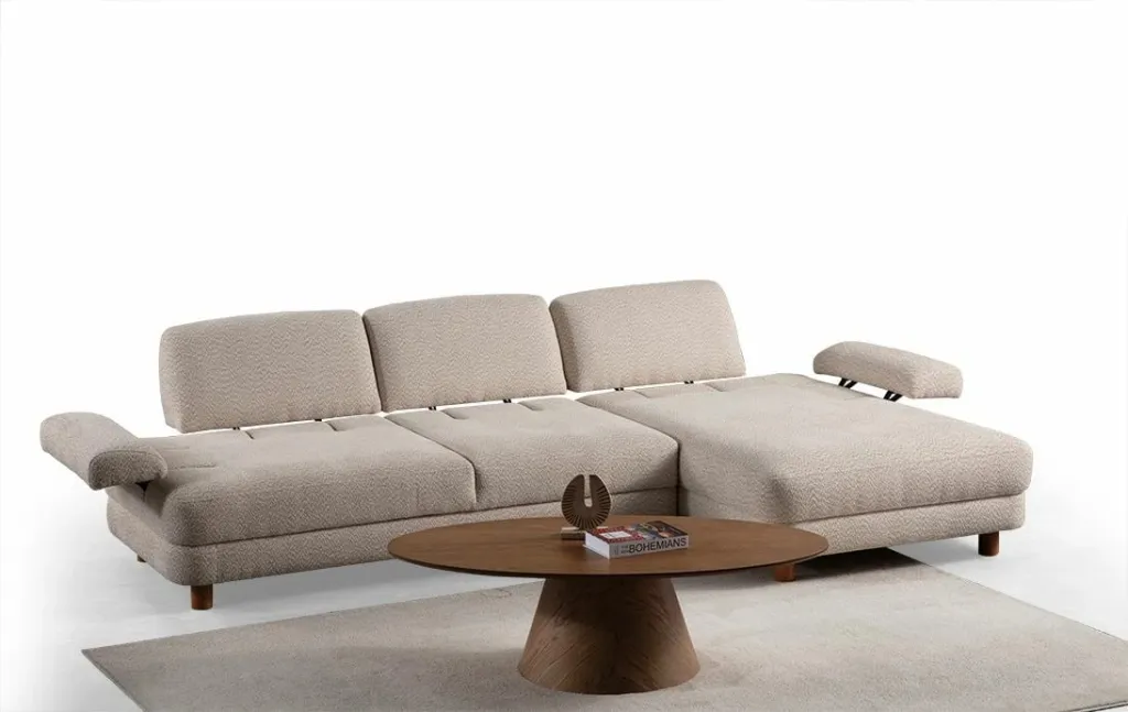Kënd divani-krevat Atelier del Sofa, Nice L kënd djathtas, krem - 10