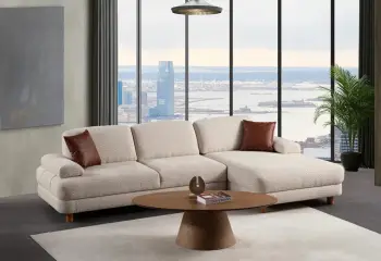 Kënd divani-krevat Atelier del Sofa, Nice L kënd djathtas, krem