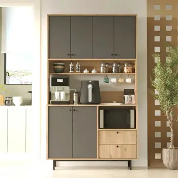 Dollap multifunksional Hanah Home, RE7-SA, ngjyrë lis dhe antracit, 120x205x35.5cm