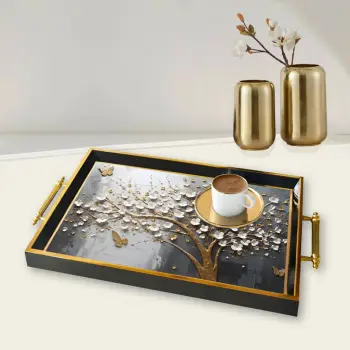 Tabaka prej qelqi, shumëngjyrëshe, Aberto Design, TPA9889, 50x29x3.5cm