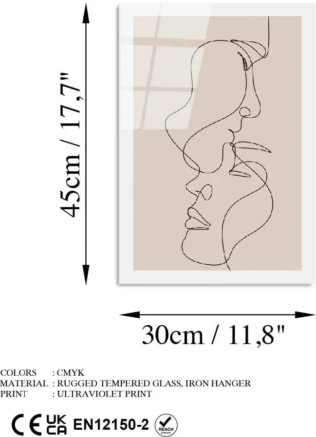 Pikturë dekorative prej xhami të temperuar, Wallity UV-1038, 30x45cm - 7