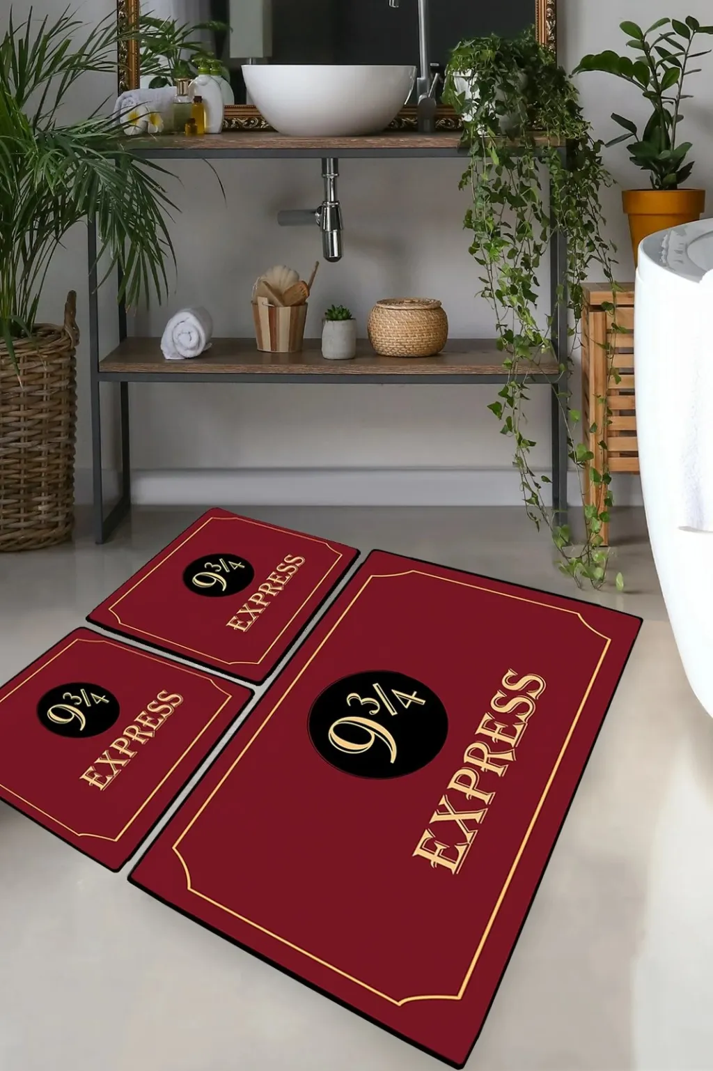 Set tapetash për banjo, 3 copë, dizajn 9 3/4 EXPRESS, shumëngjyrësh - 1