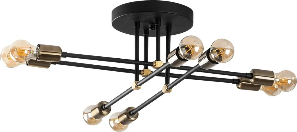 Llambë varëse tavani Opviq, model Exhaust, e zezë, 67x67cm, 8xE27 - 2