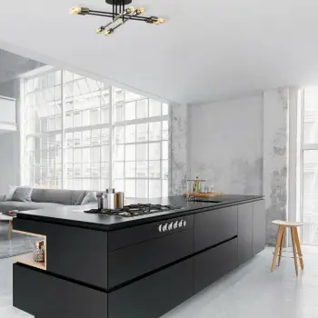 Llambë varëse tavani Opviq, model Exhaust, e zezë, 67x67cm, 8xE27