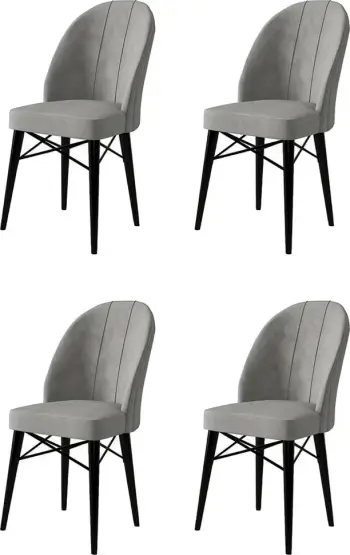 Set karrigash (4 copë), Hanah Home, Ritim, gri, e zezë